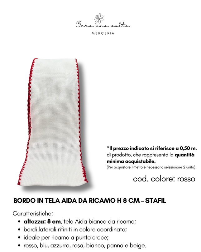 Bordo in Tela Aida da ricamo H 8 cm – STAFIL