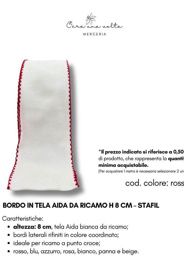 Bordo in Tela Aida da ricamo H 8 cm – STAFIL