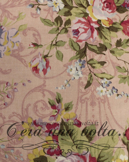 Tessuto Floral Collection Rosa Antico