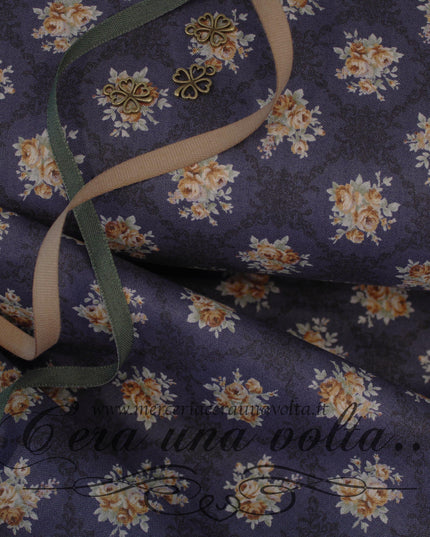 Tessuto Bouquet de fleurs bleues