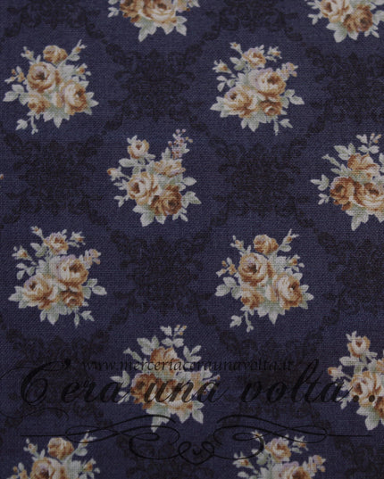 Tessuto Bouquet de fleurs bleues
