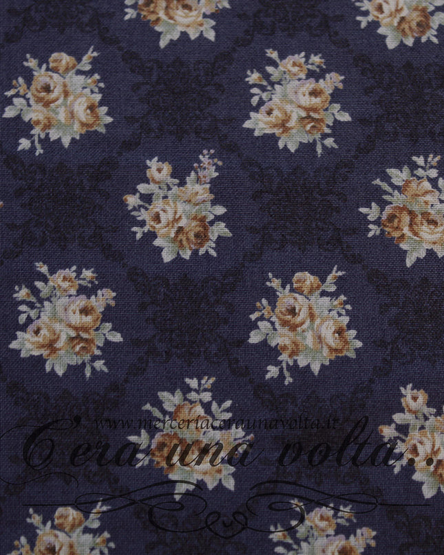 Tessuto Bouquet de fleurs bleues