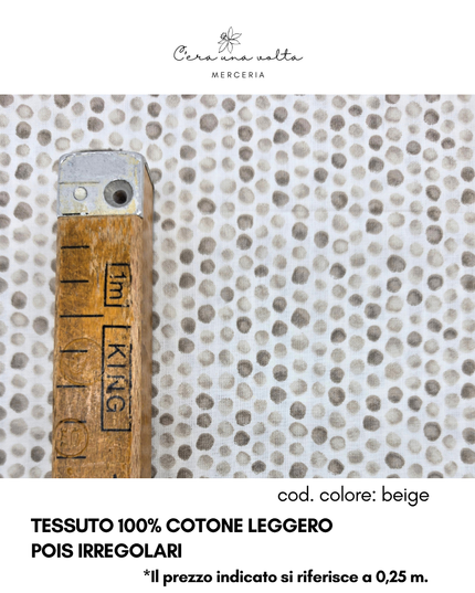 Tessuto 100% Cotone Leggero – Pois Irregolari