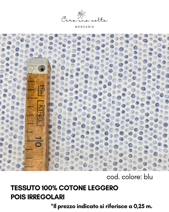 Tessuto 100% Cotone Leggero – Pois Irregolari