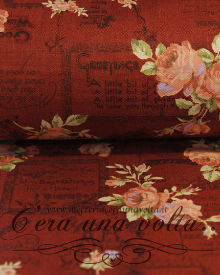 Tessuto Rose Antique Vintage Purple