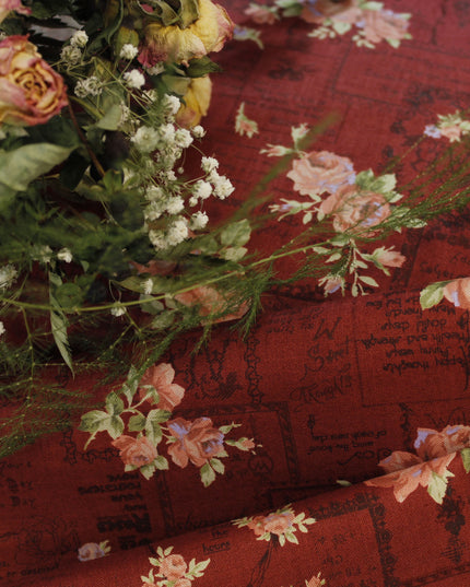 Tessuto Rose Antique Vintage Purple