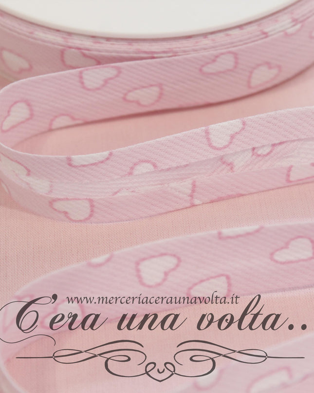 Sbieco in Cotone Piquet Cuori Rosa