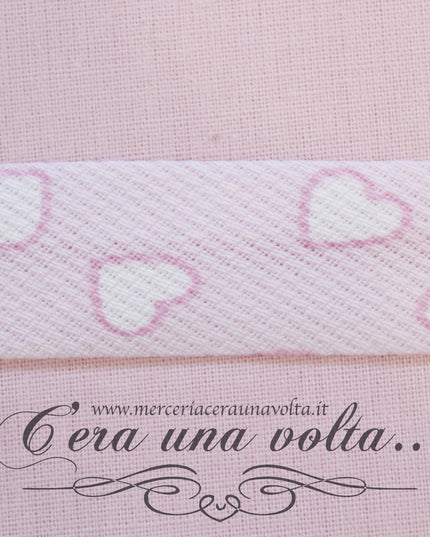 Sbieco in Cotone Piquet Cuori Rosa