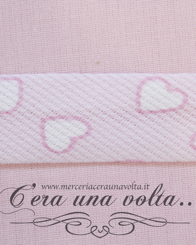 Sbieco in Cotone Piquet Cuori Rosa