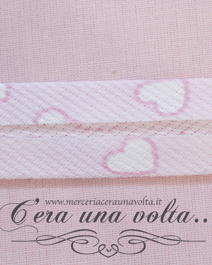 Sbieco in Cotone Piquet Cuori Rosa