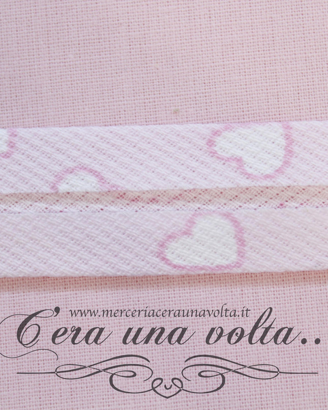 Sbieco in Cotone Piquet Cuori Rosa