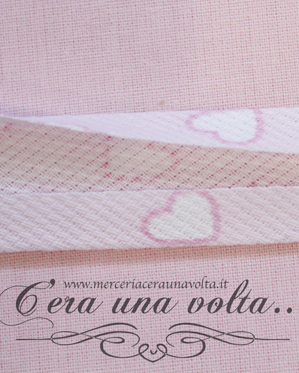 Sbieco in Cotone Piquet Cuori Rosa