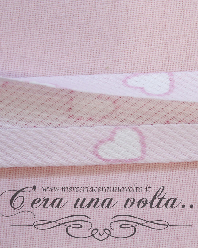 Sbieco in Cotone Piquet Cuori Rosa