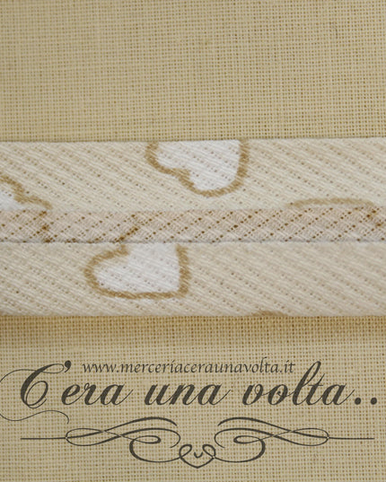 Sbieco in Cotone Piquet Cuori Beige