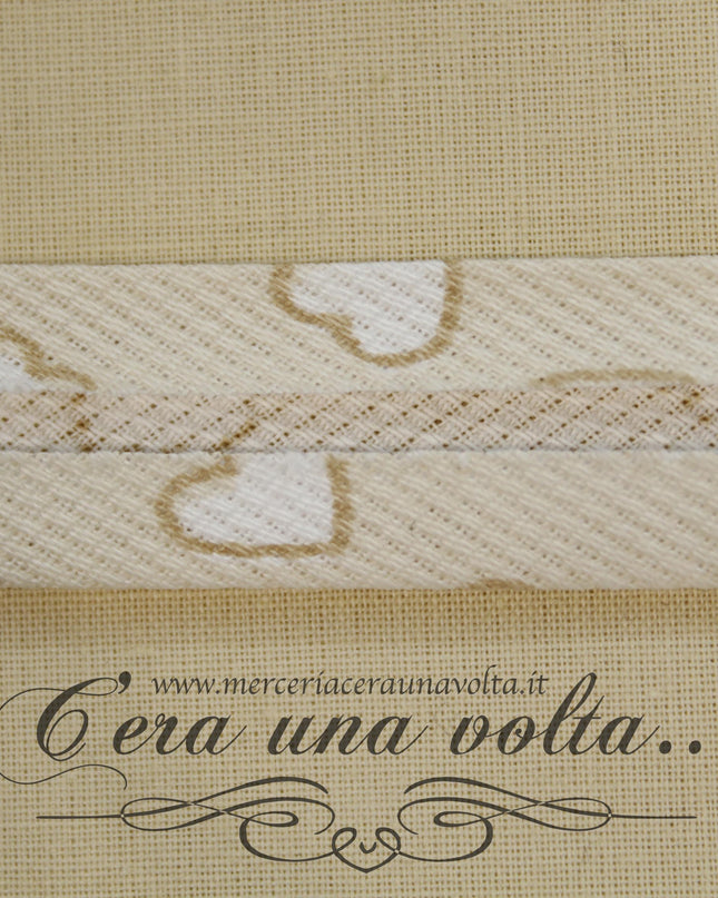 Sbieco in Cotone Piquet Cuori Beige