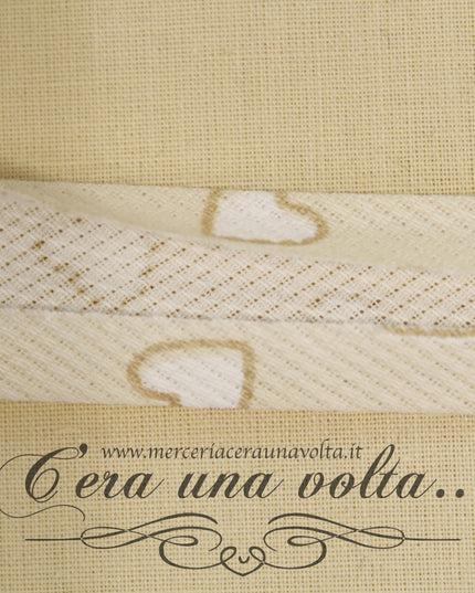 Sbieco in Cotone Piquet Cuori Beige