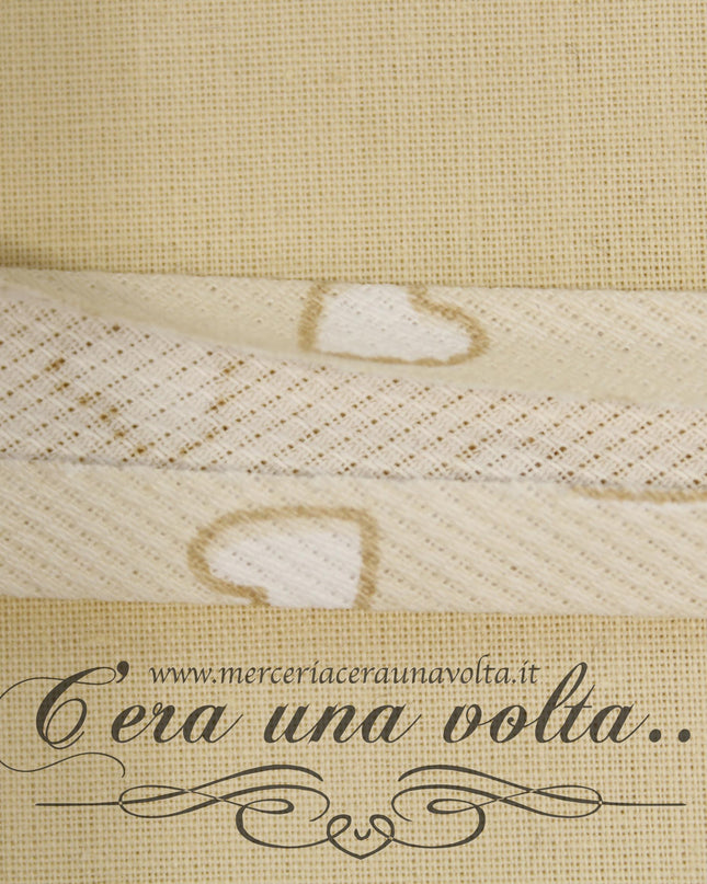Sbieco in Cotone Piquet Cuori Beige