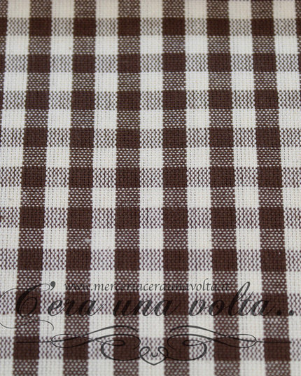 Tessuto rustico in cotone a quadri Cioccolata