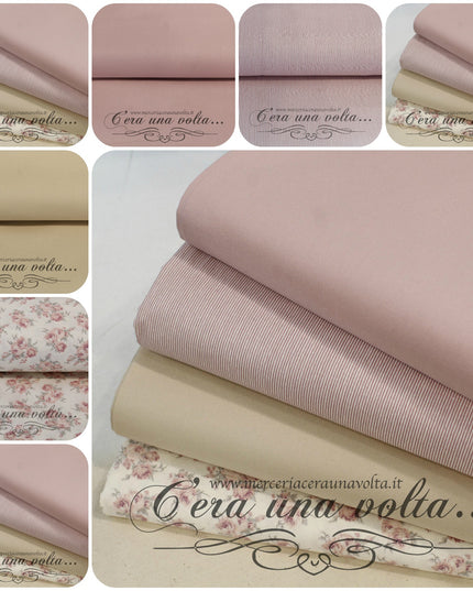 Set 8 Pz Tessuto Patchwork Pastel Rose