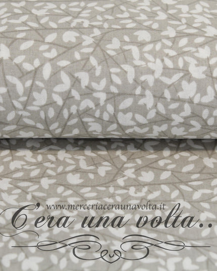 Set 8 Pz Fat Quarter Gray Leaves