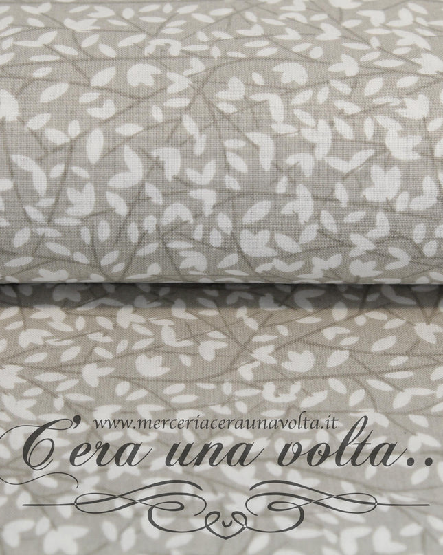 Set 8 Pz Fat Quarter Gray Leaves