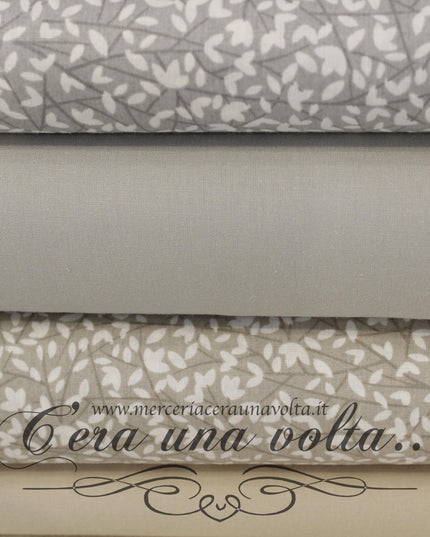 Set 8 Pz Fat Quarter Gray Leaves