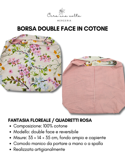 Borsa Hobo Double Face in Cotone