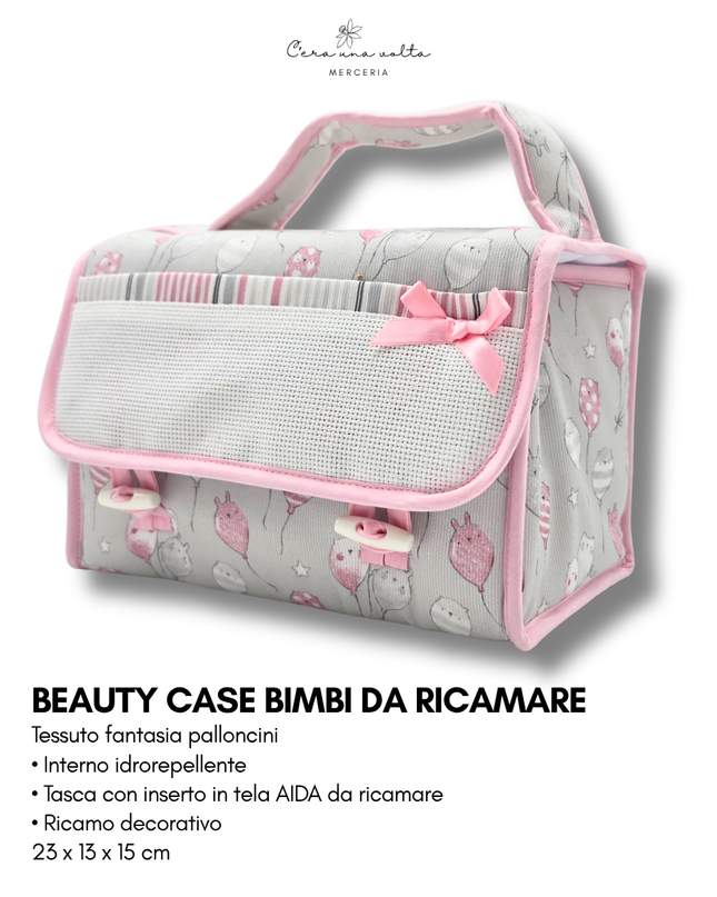 Beauty case bimbi da ricamare