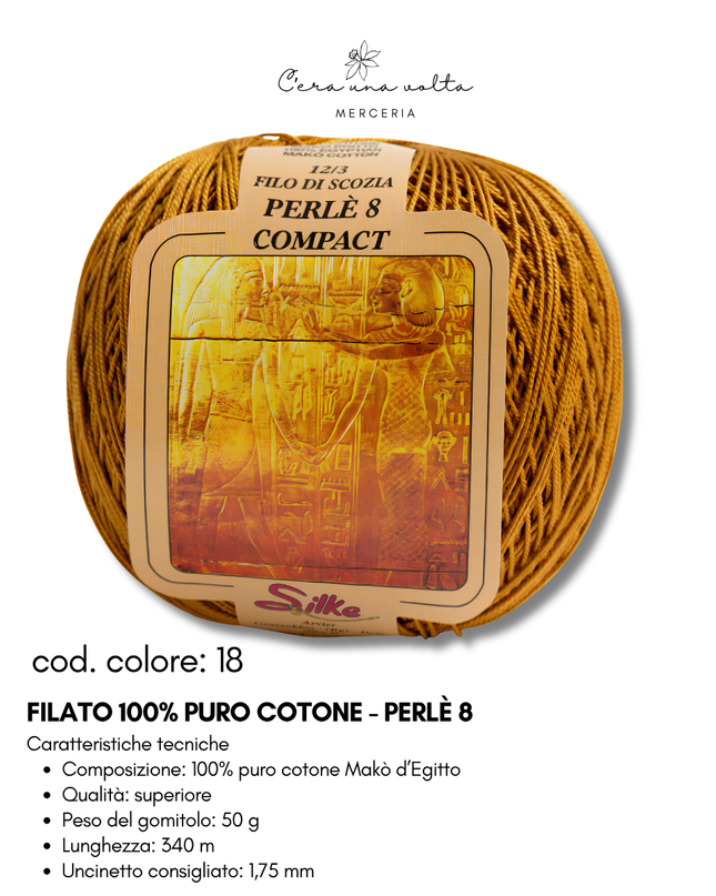 Filato 100% Puro Cotone - Perlè 5 e Perlè 8