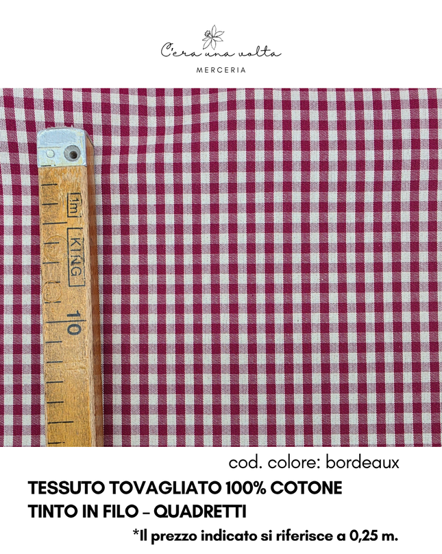 Tessuto Tovagliato 100% Cotone Tinto in Filo – Quadretti