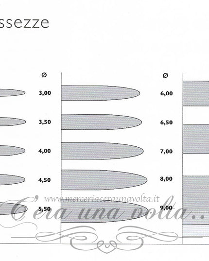 Ferri per maglia in Plastica Misure da MM 7,5 a MM 15