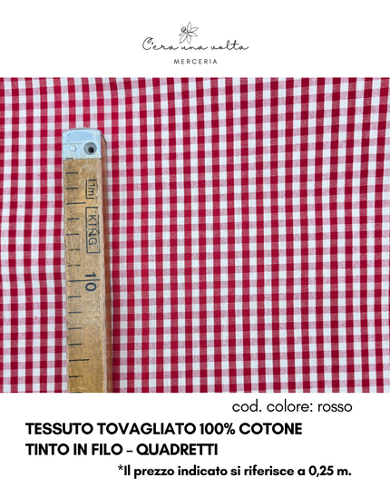 Tessuto Tovagliato 100% Cotone Tinto in Filo – Quadretti