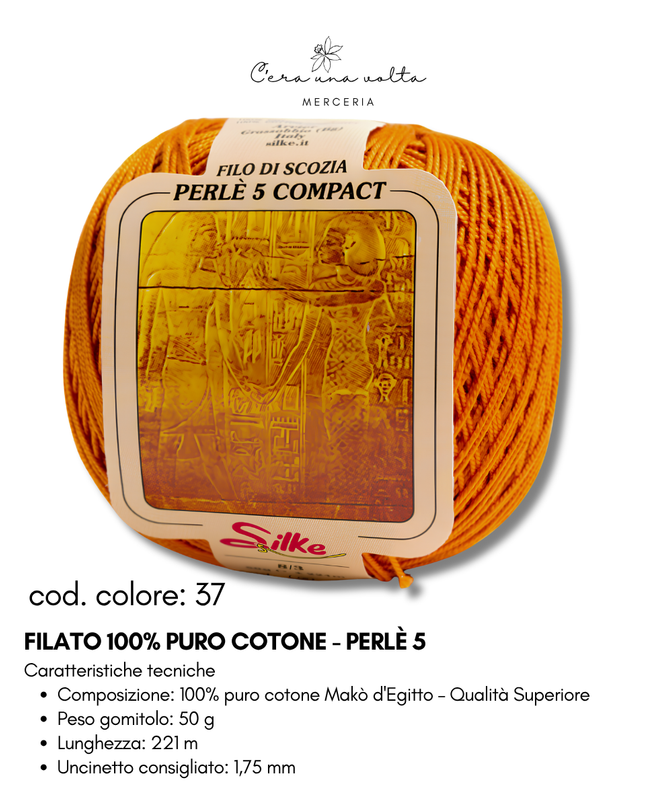 Filato 100% Puro Cotone - Perlè 5 e Perlè 8