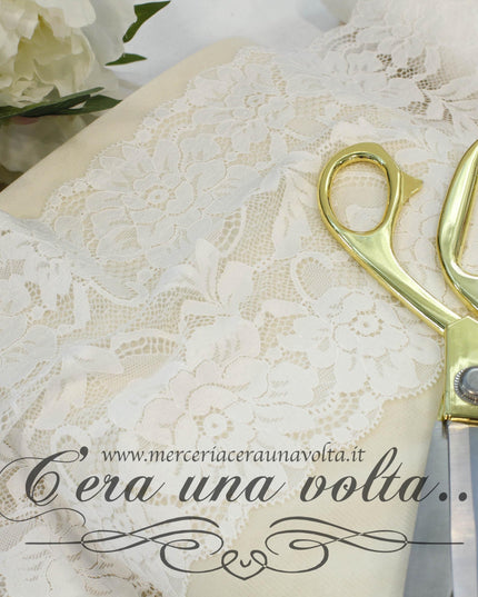 Pizzo Tramezzo H 17 Cm Elasticizzato Bianco