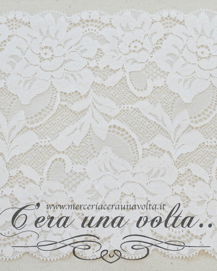 Pizzo Tramezzo H 17 Cm Elasticizzato Bianco