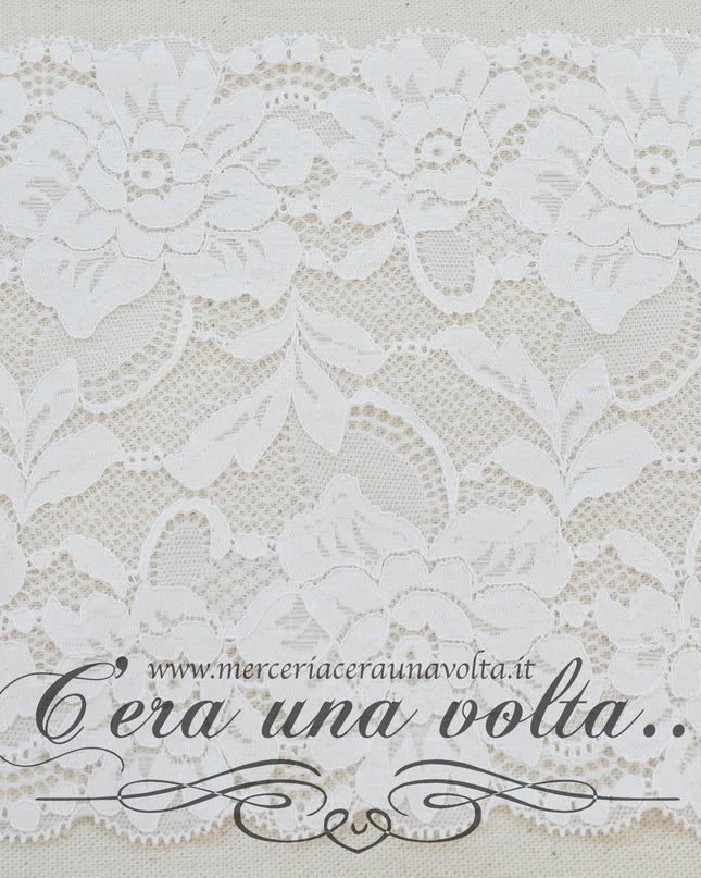 Pizzo Tramezzo H 17 Cm Elasticizzato Bianco
