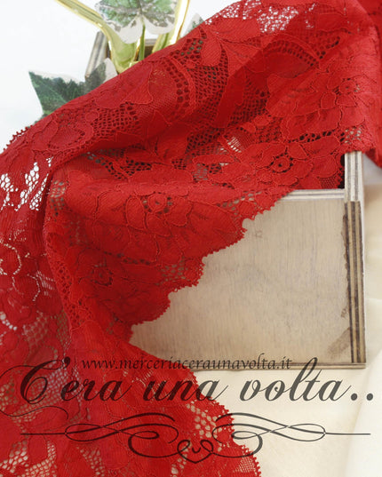 Pizzo Tramezzo H 17 Cm Elasticizzato Rosso