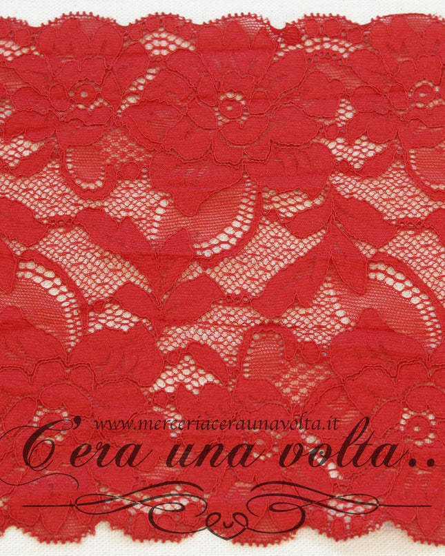 Pizzo Tramezzo H 17 Cm Elasticizzato Rosso