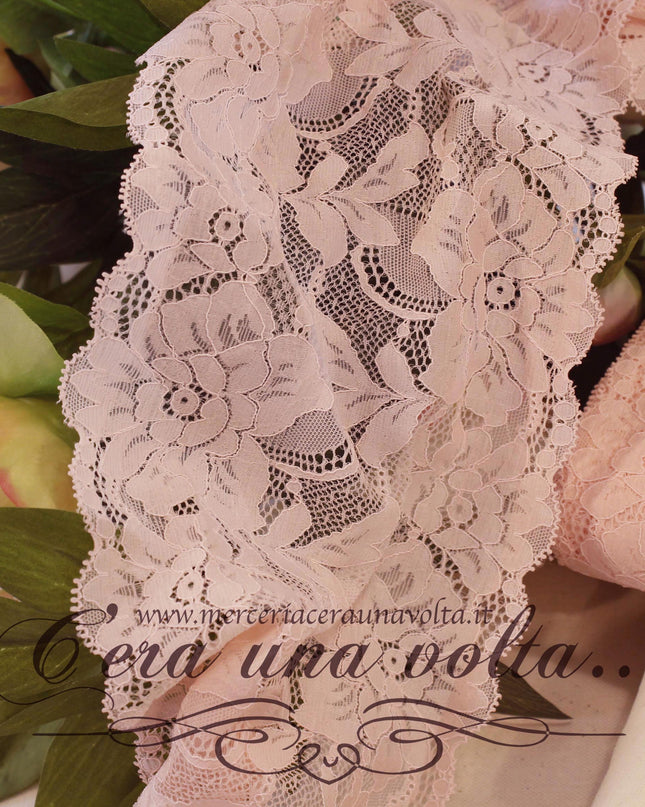 Pizzo Tramezzo H 17 Cm Elasticizzato Cipria