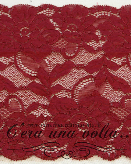 Pizzo Tramezzo H 17 Cm Elasticizzato Bordeaux