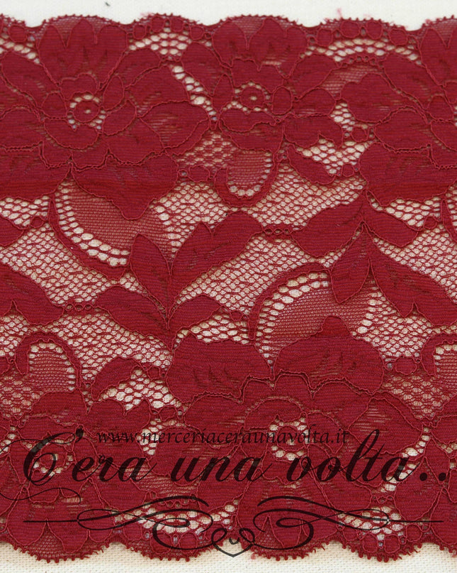 Pizzo Tramezzo H 17 Cm Elasticizzato Bordeaux