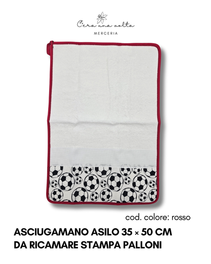 Asciugamano asilo 35 × 50 cm da ricamare stampa palloni