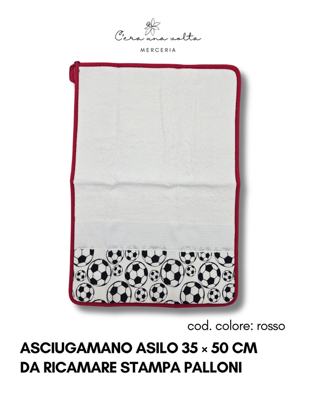 Asciugamano asilo 35 × 50 cm da ricamare stampa palloni