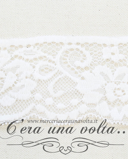 Pizzo Chantilly elasticizzato Bianco