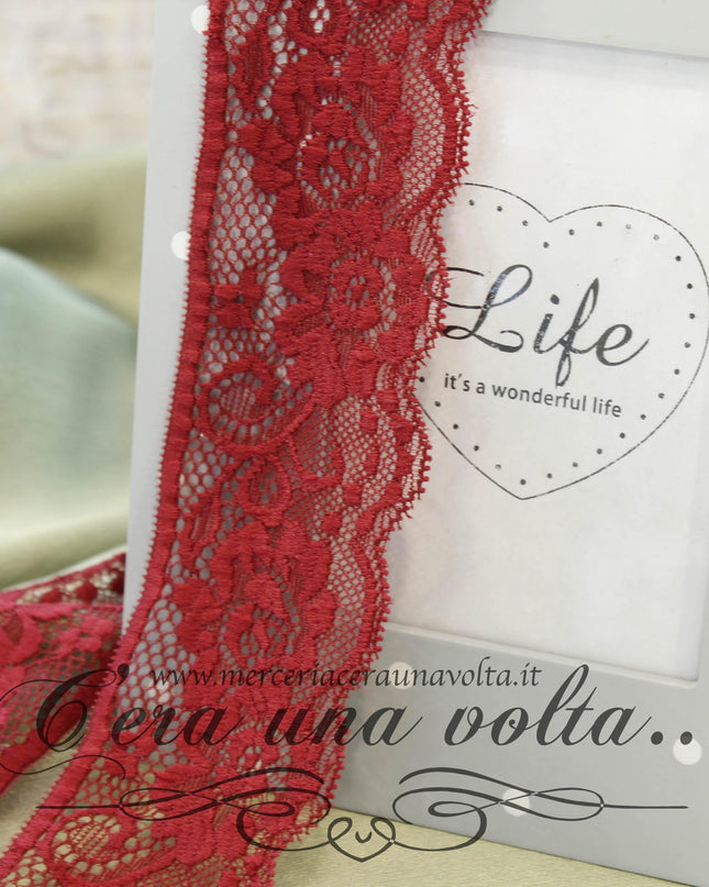 Pizzo Chantilly elasticizzato Bordeaux