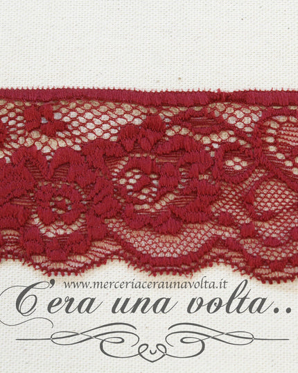Pizzo Chantilly elasticizzato Bordeaux