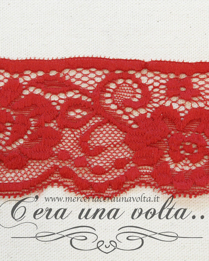 Pizzo Chantilly elasticizzato Rosso