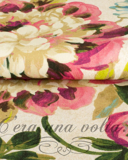 Cm 70 x 40 Scampolo Tessuto Stampa Floreale