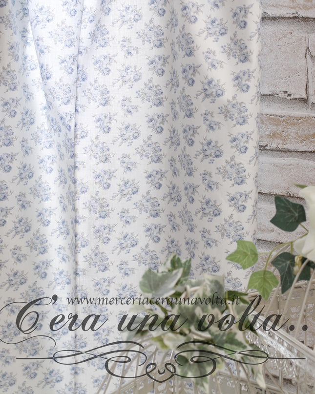 Tessuto per tende Shabby Rose Azzurro