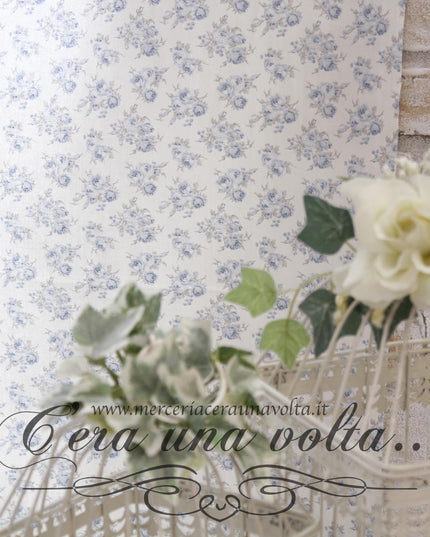Tessuto per tende Shabby Rose Azzurro